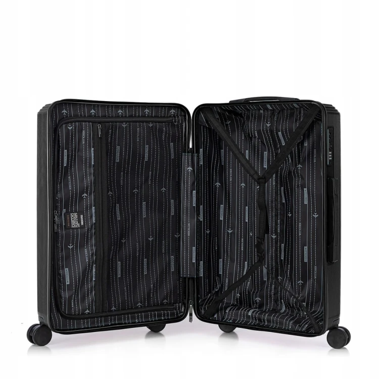 Walizka średnia WITTCHEN Stripes Line ABS 56-3A-602-10 czarna 65L