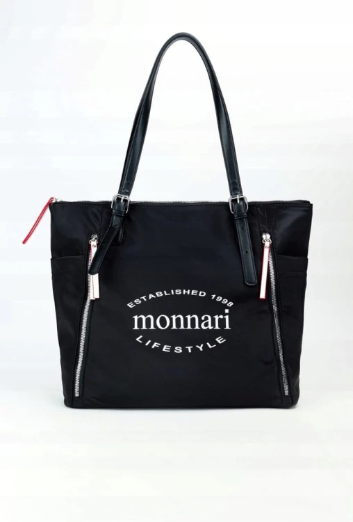 Torebka shopperka Monnari BAG2060-M20 z materiału czarna