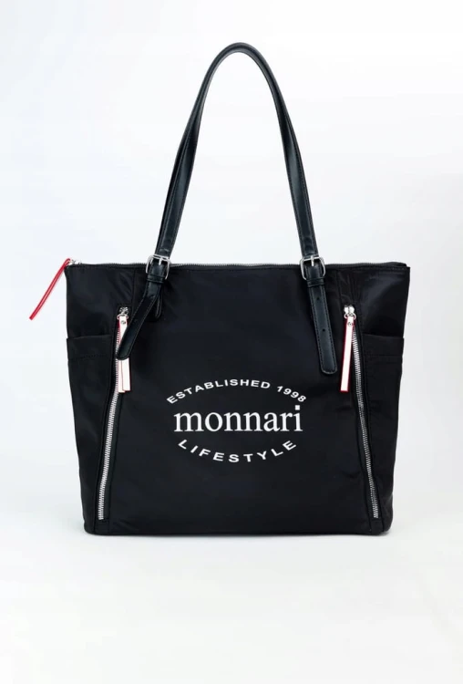 Torebka shopperka Monnari BAG2060-M20 z materiału czarna
