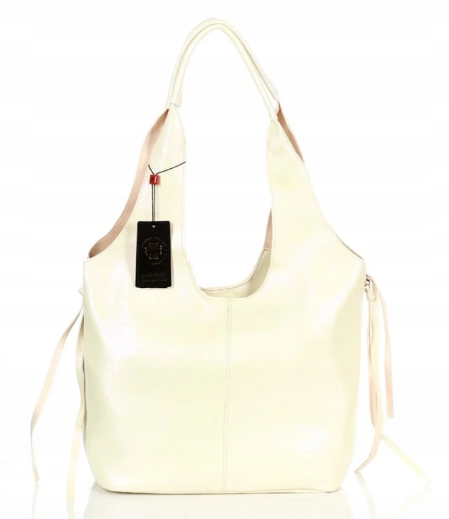 Torebka worek Monnari BAG0890-M00 ekoskóra perłowa