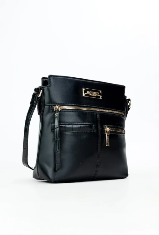 Torebka listonoszka Monnari BAG1430-020 ekoskóra czarna