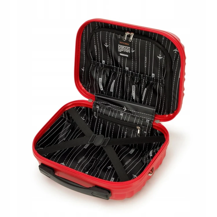 Kosmetyczka Wittchen Groove Line 56-3A-314-35 czerwona