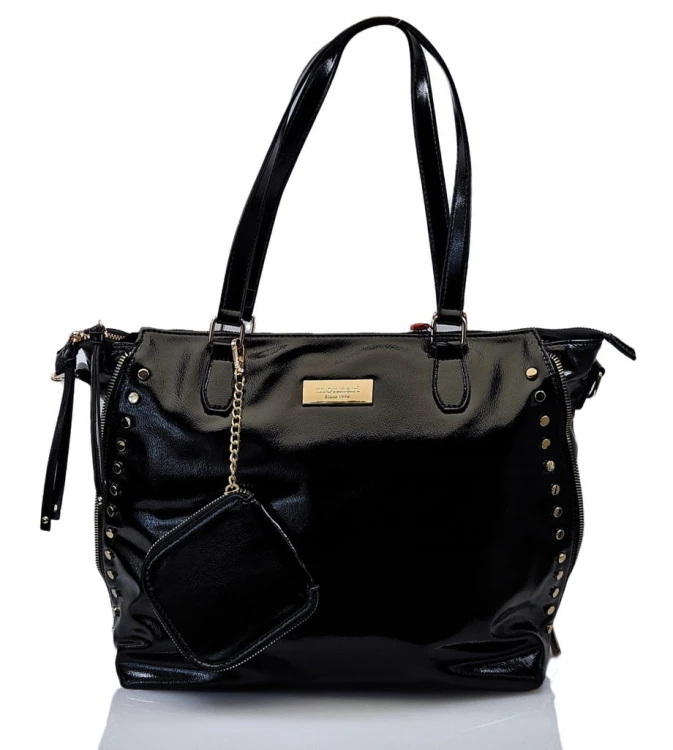 Torebka shopperka Monnari BAG4010-020 ekoskóra czarna