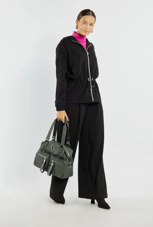 Torebka shopperka Monnari BAG4300-M08 zielono-czarna