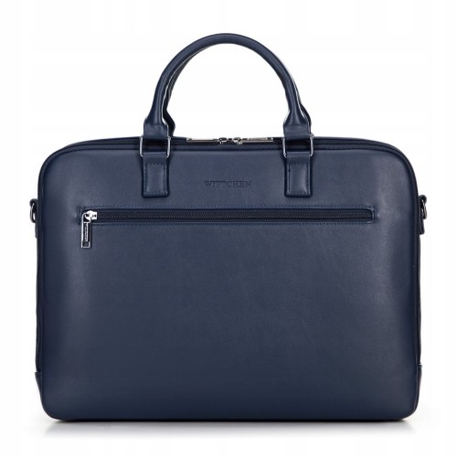 Torba na laptopa WITTCHEN 100-3P-907-7 granatowa skóra ekologiczna