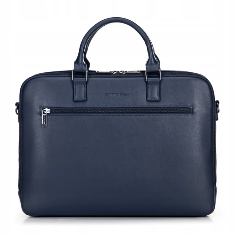 Torba na laptopa WITTCHEN 100-3P-907-7 granatowa skóra ekologiczna