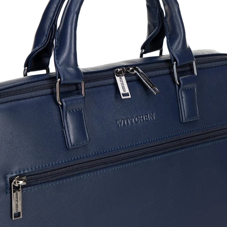 Torba na laptopa WITTCHEN 100-3P-907-7 granatowa skóra ekologiczna