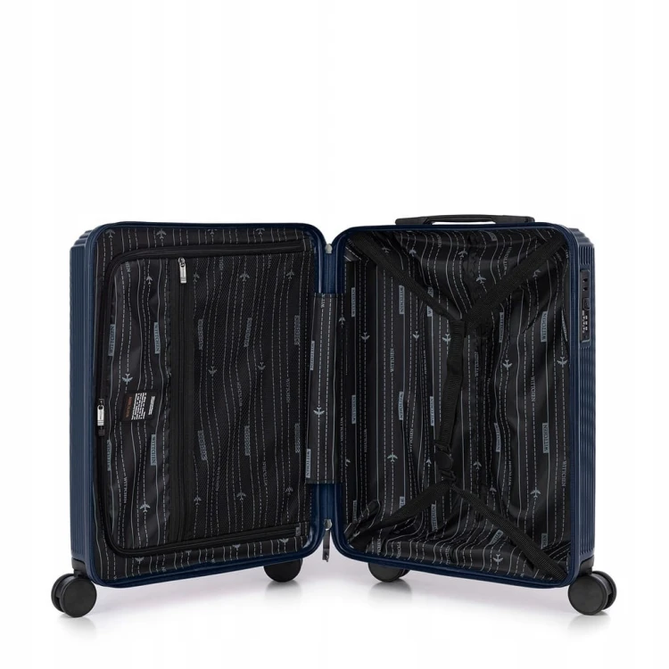 Walizka kabinowa WITTCHEN Stripes Line ABS 56-3A-601-90 granatowa 36L
