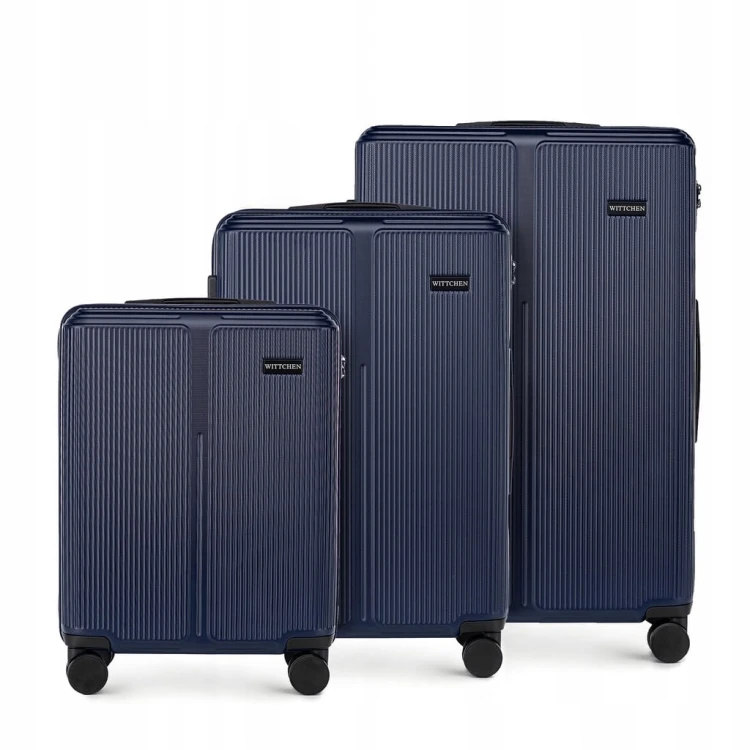 Zestaw walizek Wittchen Stripes Line 56-3A-60S-90 granatowy 36L/65L/96L